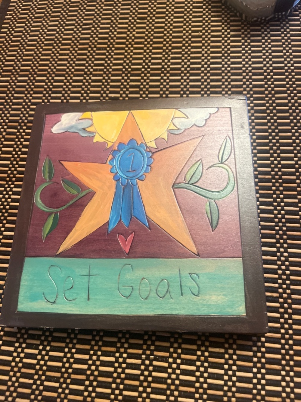 Sticks Plaque Set Goals - Picture 3 of 3